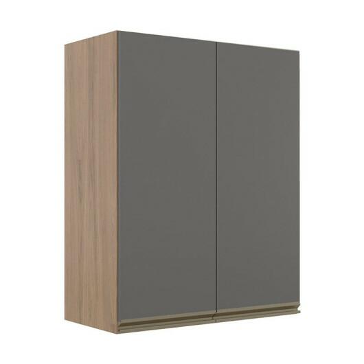 Módulo Armário Aéreo 88x70 2 Portas 100% MDF Cozinha Modulada Gold Robel Hanover/Cinza