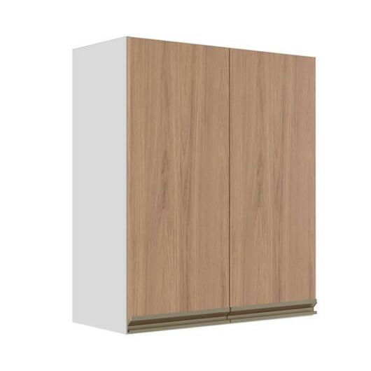 Módulo Armário Aéreo 88x70x34cm 2 Portas 100% MDF Cozinha Modulada Gold J Robel Branco/Hanover