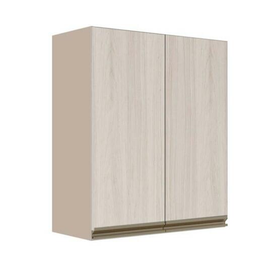 Módulo Armário Aéreo 88x70x34cm 2 Portas 100% MDF Cozinha Modulada Gold J Robel Fendi/Aspen