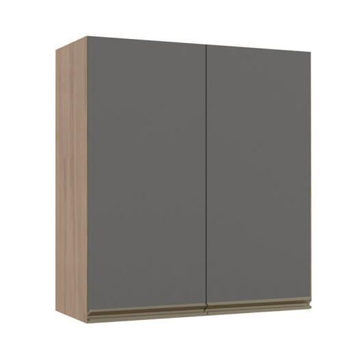 Módulo Armário Aéreo 88x80 2 Portas 100% MDF Cozinha Modulada Gold Robel Hanover/Cinza