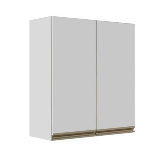 Módulo Armário Aéreo 88x80x34cm 2 Portas 100% MDF Cozinha Modulada Gold J Robel Branco/Branco Matte