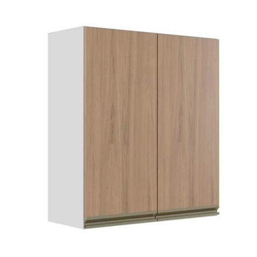 Módulo Armário Aéreo 88x80x34cm 2 Portas 100% MDF Cozinha Modulada Gold J Robel Branco/Hanover