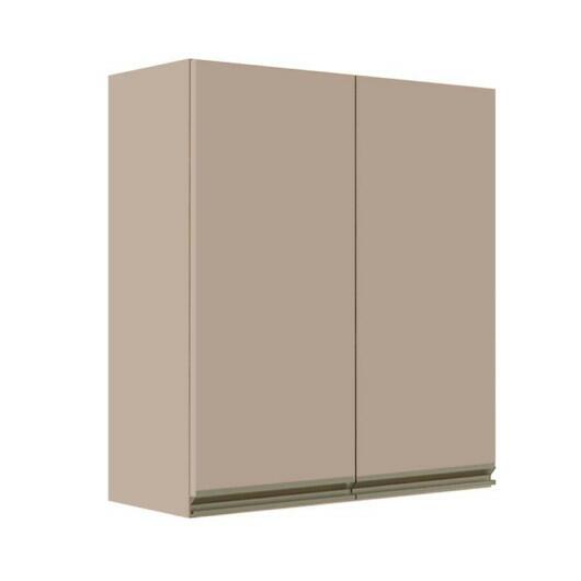 Módulo Armário Aéreo 88x80x34cm 2 Portas 100% MDF Cozinha Modulada Gold J Robel Fendi/Fendi Matte