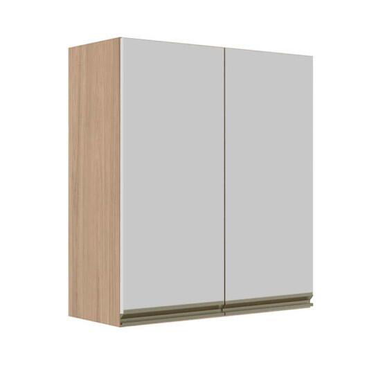 Módulo Armário Aéreo 88x80x34cm 2 Portas 100% MDF Cozinha Modulada Gold J Robel Hanover/Branco Matte
