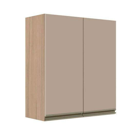 Módulo Armário Aéreo 88x80x34cm 2 Portas 100% MDF Cozinha Modulada Gold J Robel Hanover/Fendi Matte