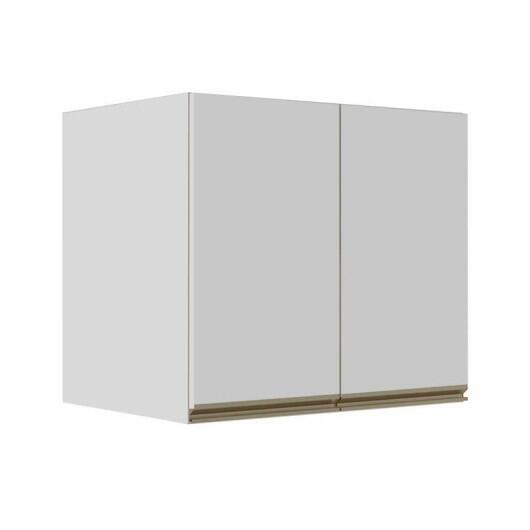 Módulo Armário Aéreo 68x80x56cm 2 Portas 100% MDF Cozinha Modulada Gold J Robel Branco/Branco Matte