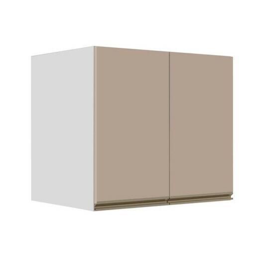 Módulo Armário Aéreo 68x80x56cm 2 Portas 100% MDF Cozinha Modulada Gold J Robel Branco/Fendi Matte