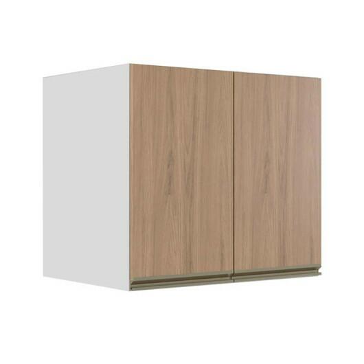 Módulo Armário Aéreo 68x80x56cm 2 Portas 100% MDF Cozinha Modulada Gold J Robel Branco/Hanover