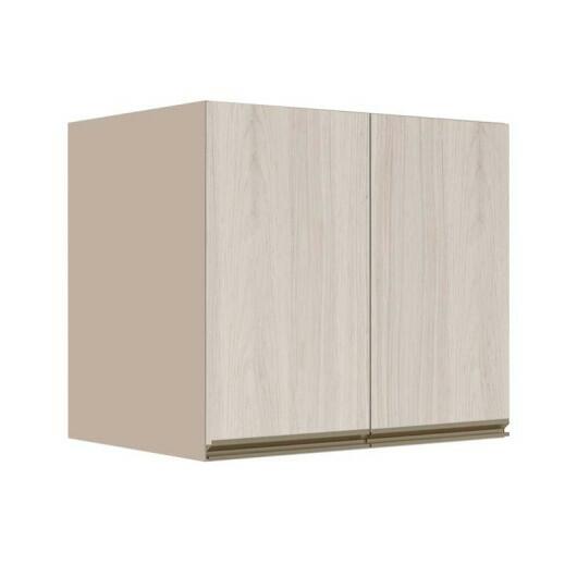 Módulo Armário Aéreo 68x80x56cm 2 Portas 100% MDF Cozinha Modulada Gold J Robel Fendi/Aspen