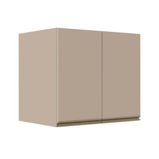 Módulo Armário Aéreo 68x80x56cm 2 Portas 100% MDF Cozinha Modulada Gold J Robel Fendi/Fendi Matte