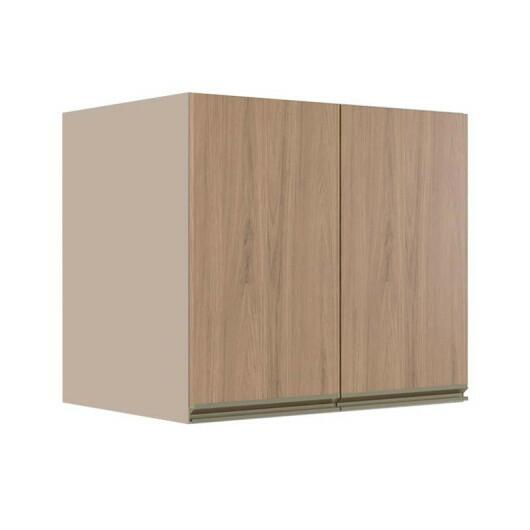 Módulo Armário Aéreo 68x80x56cm 2 Portas 100% MDF Cozinha Modulada Gold J Robel Fendi/Hanover