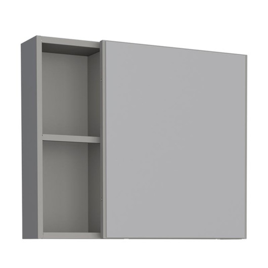 Espelho Para Banheiro de Aço 1 Porta 60x51x14cm Ameixa 60 Cozimax Cinza