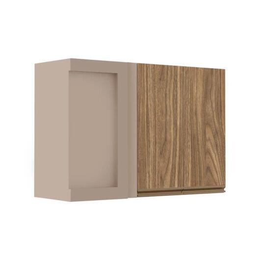 Módulo Armário Aéreo 68x100x34cm Canto Reto 100% MDF Cozinha Modulada Gold J Robel Fendi/Amendoeira BP