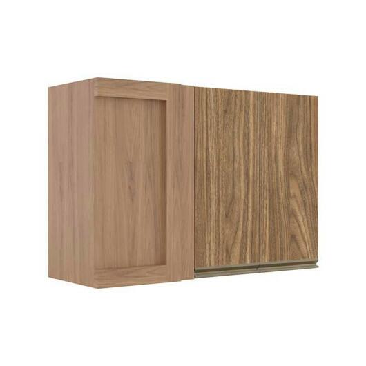 Módulo Armário Aéreo 68x100x34cm Canto Reto 100% MDF Cozinha Modulada Gold J Robel Hanover/Amendoeira BP