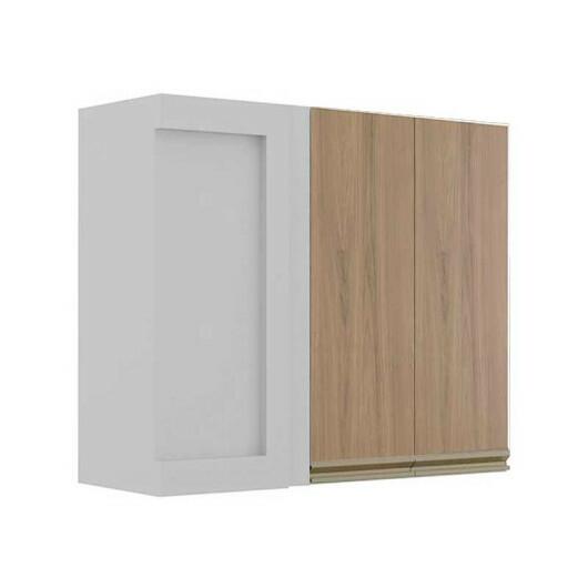 Módulo Armário Aéreo 88x100x34cm Canto Reto 100% MDF Cozinha Modulada Gold J Robel Branco/Hanover