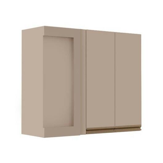 Módulo Armário Aéreo 88x100x34cm Canto Reto 100% MDF Cozinha Modulada Gold J Robel Fendi/Fendi Matte