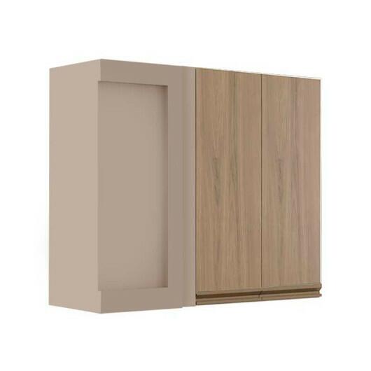 Módulo Armário Aéreo 88x100x34cm Canto Reto 100% MDF Cozinha Modulada Gold J Robel Fendi/Hanover