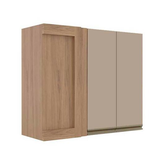 Módulo Armário Aéreo 88x100x34cm Canto Reto 100% MDF Cozinha Modulada Gold J Robel Hanover/Fendi Matte