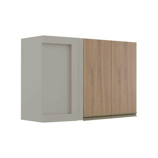 Módulo Armário Aéreo 68x100 Canto Reto Direito 100% MDF Cozinha Modulada Gold Robel Fendi/Hanover