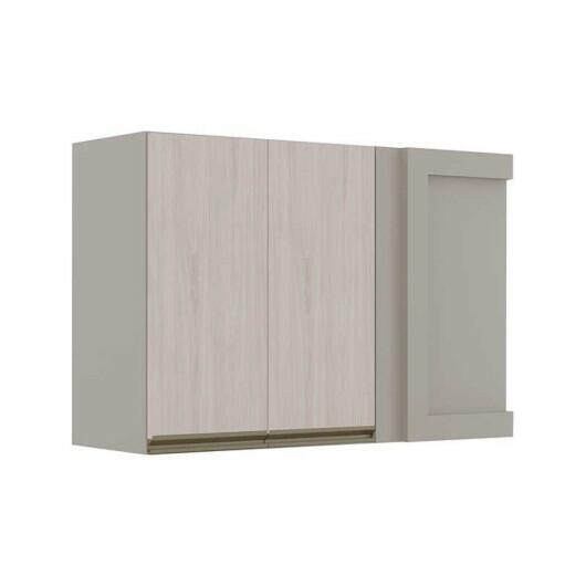 Módulo Armário Aéreo 68x100 Canto Reto Esquerdo 100% MDF Cozinha Modulada Gold Robel Fendi/Aspen