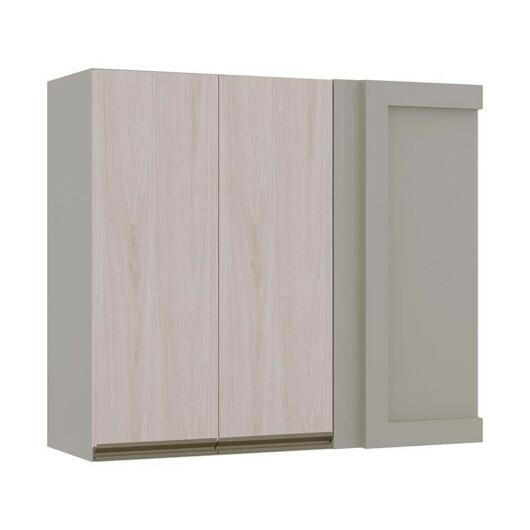 Módulo Armário Aéreo 88x100 Canto Reto Esquerdo 100% MDF Cozinha Modulada Gold Robel Fendi/Aspen