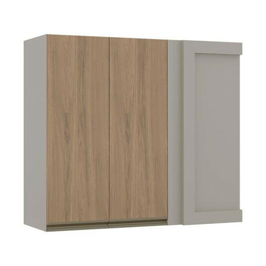 Módulo Armário Aéreo 88x100 Canto Reto Esquerdo 100% MDF Cozinha Modulada Gold Robel Fendi/Hanover