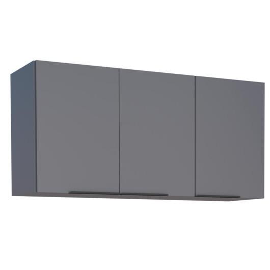 Armário Aéreo de Cozinha Madeira 120 Cisne 3 Portas Cozimax Cinza