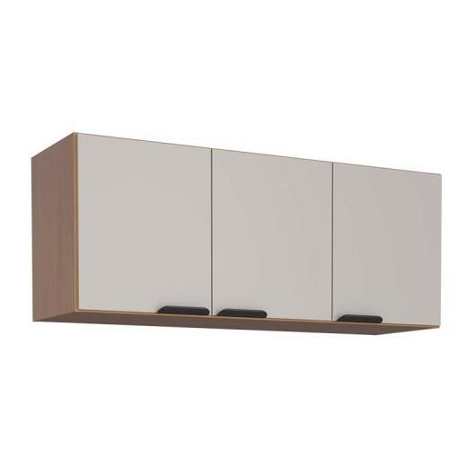 Armário Aéreo Madeira 3 Portas 120cm Flamingo Cozimax Nude/Jequitiba