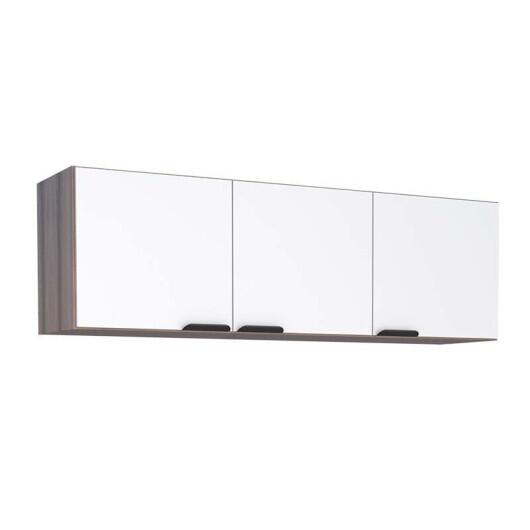 Armário Aéreo Madeira 3 Portas 150cm Flamingo Cozimax Branco/Tamarindo