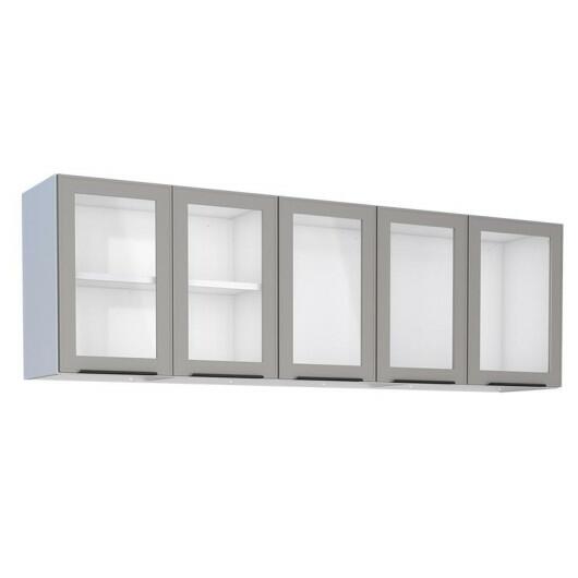Armário Aéreo de Cozinha Aço 5 Portas Vidro Juno/Apolo 180 Cozimax Cinza Argila