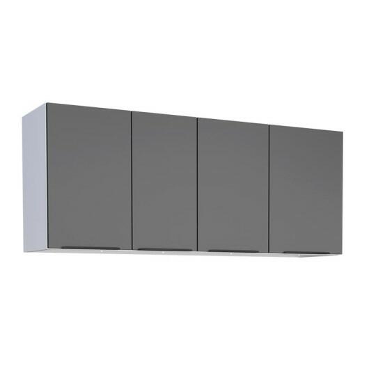 Armário Aéreo de Cozinha Aço 4 Portas Júpiter 140 Cozimax Preto