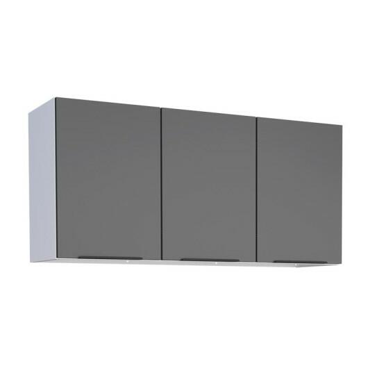 Armário Aéreo de Cozinha Aço 3 Portas Júpiter 120 Cozimax Preto