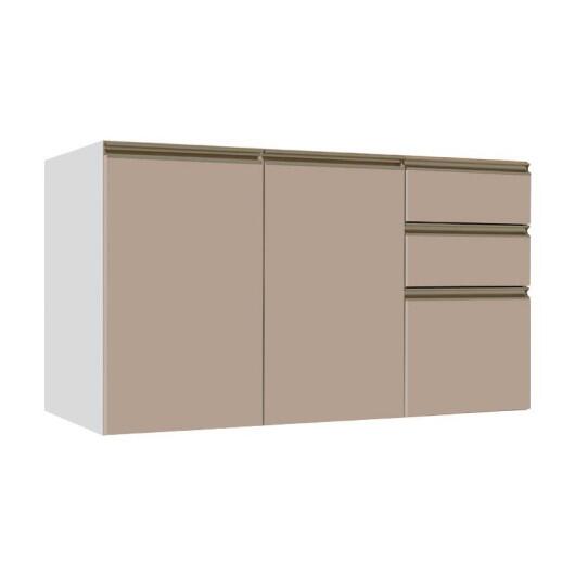 Módulo Balcão 120cm 3 Gavetas 2 Portas 100% MDF Cozinha Modulada Gold J Robel Branco/Fendi Matte Módulo Balcão 120cm 3 Gavetas 2 Portas 100% MDF Cozinha Modulada Gold J Robel Branco/Fendi Matte