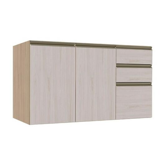 Módulo Balcão 120cm 3 Gavetas 100% MDF Cozinha Modulada Gold Robel Hanover/Aspen