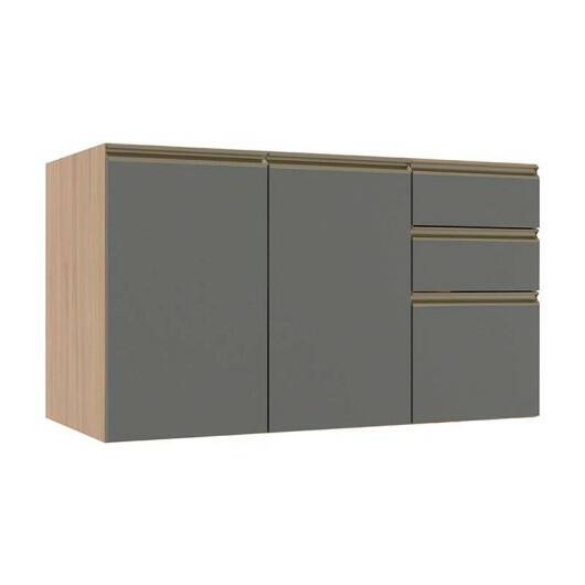 Módulo Balcão 120cm 3 Gavetas 2 Portas 100% MDF Cozinha Modulada Gold J Robel Hanover/Cinza Matte Módulo Balcão 120cm 3 Gavetas 2 Portas 100% MDF Cozinha Modulada Gold J Robel Hanover/Cinza Matte