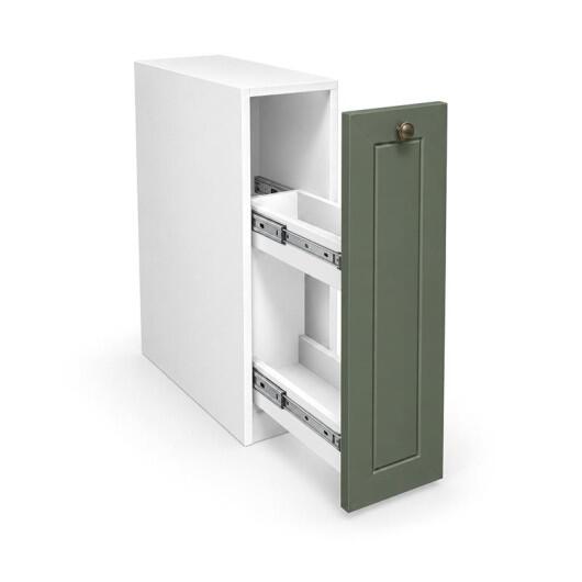 Módulo Balcão 20x68x56cm Com Porta Tempero 100% MDF Cozinha Provence Robel Branco/Salvia Matte