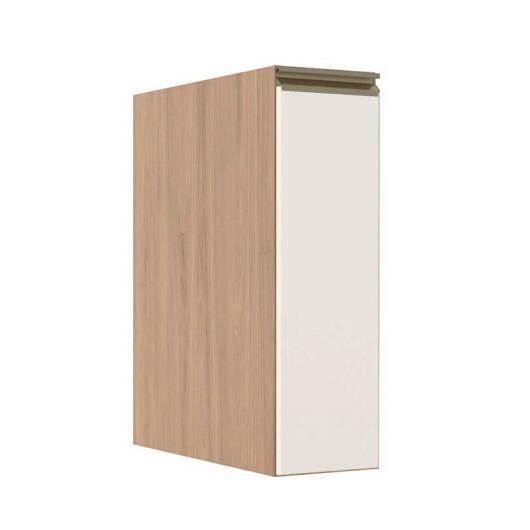 Módulo Balcão 20cm 1 Porta 100% MDF Cozinha Modulada Gold Robel Hanover/Branco Matte