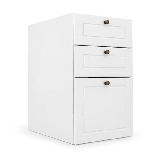 Módulo Balcao 35x68x56cm 3 Gavetas 100% MDF Cozinha Provence Robel Branco/Branco Matte