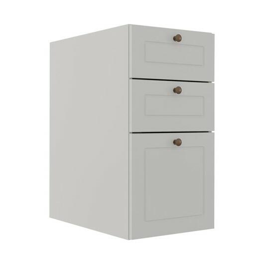 Módulo Balcao 35cm 3 Gavetas 100% MDF Cozinha Modulada Provence Robel Branco/Branco Matte