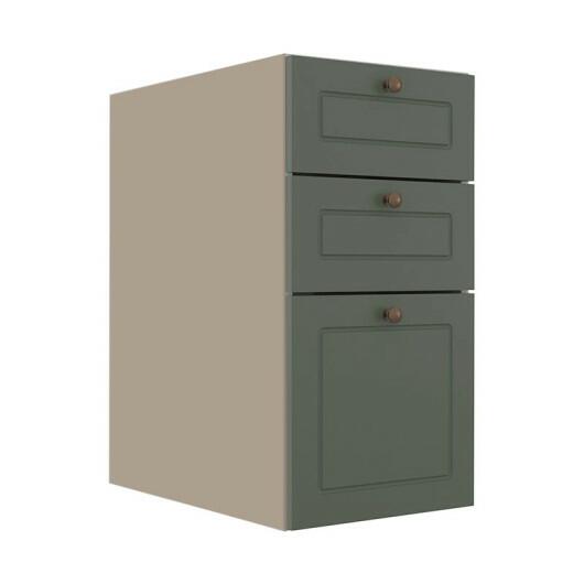 Módulo Balcao 35cm 3 Gavetas 100% MDF Cozinha Modulada Provence Robel Fendi/Salvia Matte
