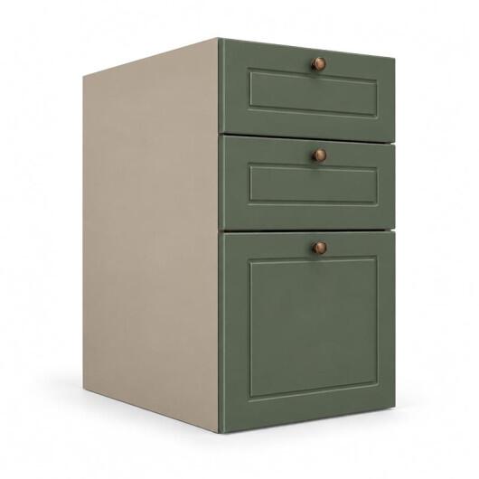 Módulo Balcao 35x68x56cm 3 Gavetas 100% MDF Cozinha Provence Robel Fendi/Salvia Matte