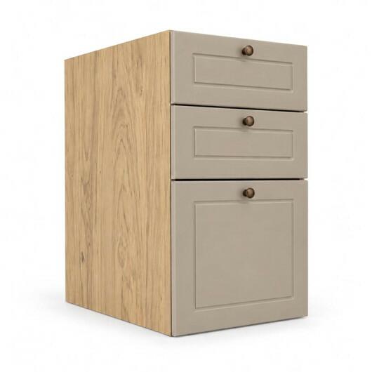 Módulo Balcao 35x68x56cm 3 Gavetas 100% MDF Cozinha Provence Robel Hanover/Fendi Matte