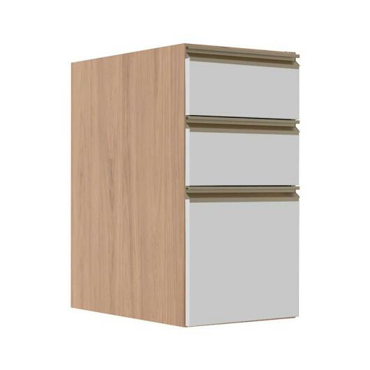 Módulo Balcão 35cm 3 Gavetas 100% MDF Cozinha Modulada Gold J Robel Hanover/Branco Matte Módulo Balcão 35cm 3 Gavetas 100% MDF Cozinha Modulada Gold J Robel Hanover/Branco Matte