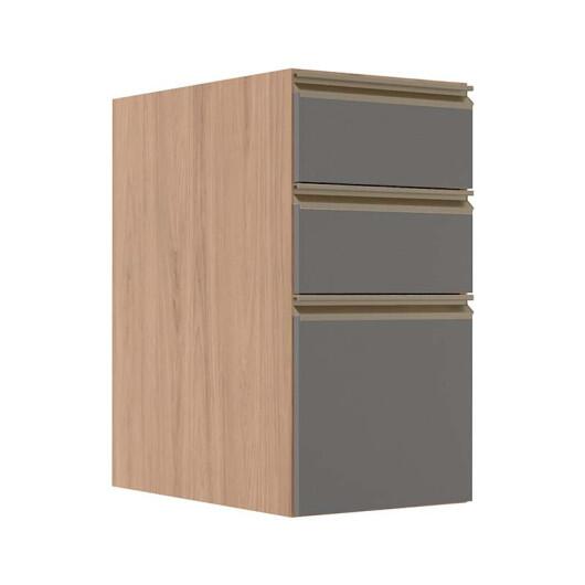 Módulo Balcão 35cm 3 Gavetas 100% MDF Cozinha Modulada Gold J Robel Hanover/Cinza Matte Módulo Balcão 35cm 3 Gavetas 100% MDF Cozinha Modulada Gold J Robel Hanover/Cinza Matte