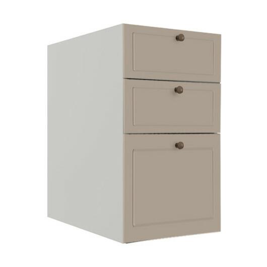 Módulo Balcao 40cm 3 Gavetas 100% MDF Cozinha Modulada Provence Robel Branco/Fendi Matte