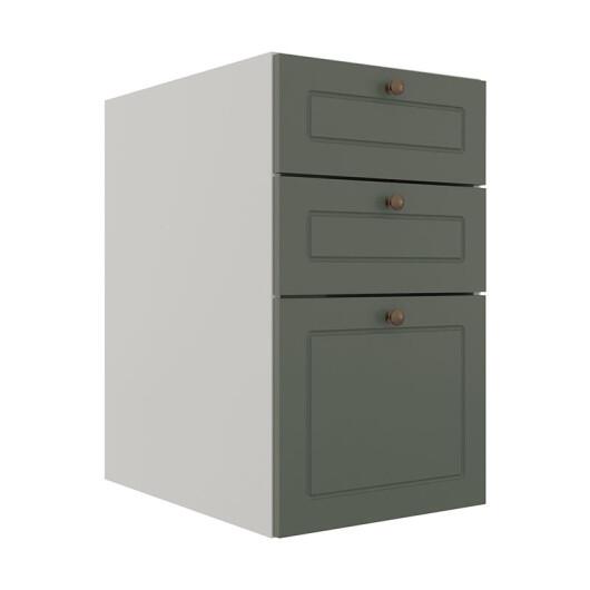 Módulo Balcao 40cm 3 Gavetas 100% MDF Cozinha Modulada Provence Robel Branco/Salvia Matte