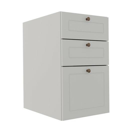 Módulo Balcao 40cm 3 Gavetas 100% MDF Cozinha Modulada Provence Robel Branco/Branco Matte