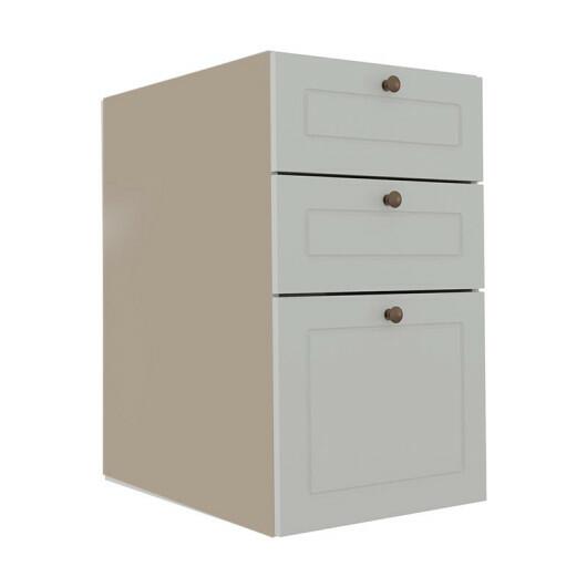Módulo Balcao 40cm 3 Gavetas 100% MDF Cozinha Modulada Provence Robel Fendi/Branco Matte