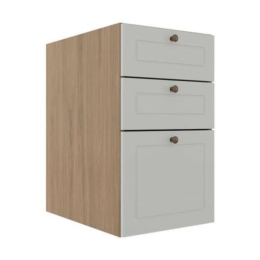 Módulo Balcao 40cm 3 Gavetas 100% MDF Cozinha Modulada Provence Robel Hanover/Branco Matte