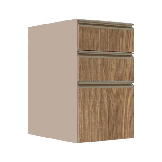 Módulo Balcão 40cm 3 Gavetas 100% MDF Cozinha Modulada Gold J Robel Fendi/Amendoeira BP Módulo Balcão 40cm 3 Gavetas 100% MDF Cozinha Modulada Gold J Robel Fendi/Amendoeira BP